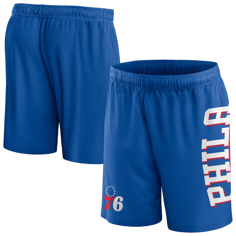 Men's Philadelphia 76ers Blue Post Up Mesh Shorts(Run Small) Men's Philadelphia 76ers Blue Post Up Mesh Shorts(Run Small)